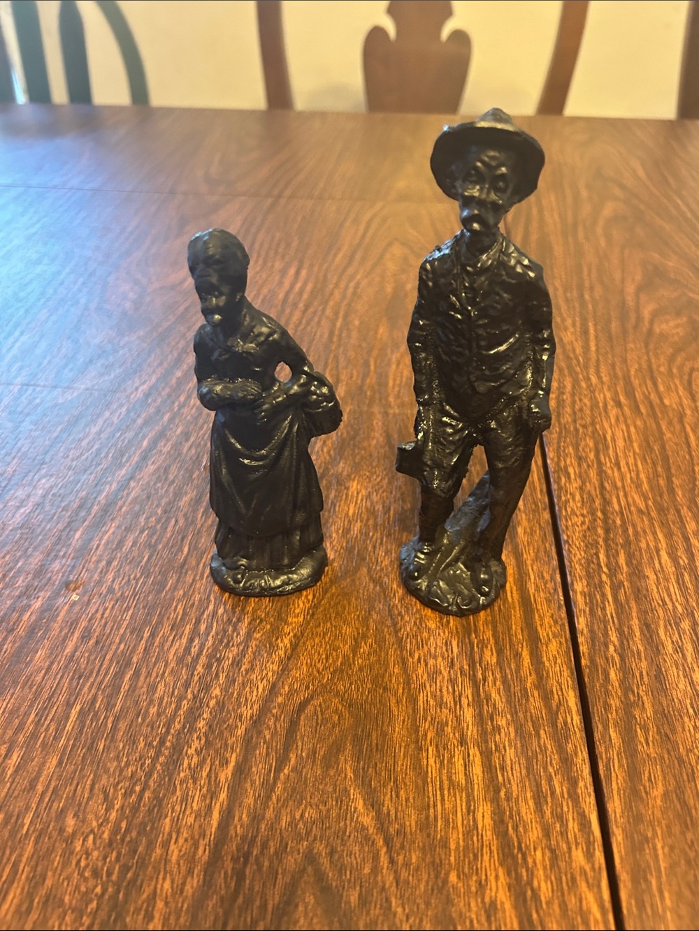 West Virginia coal hand carved man and woman.